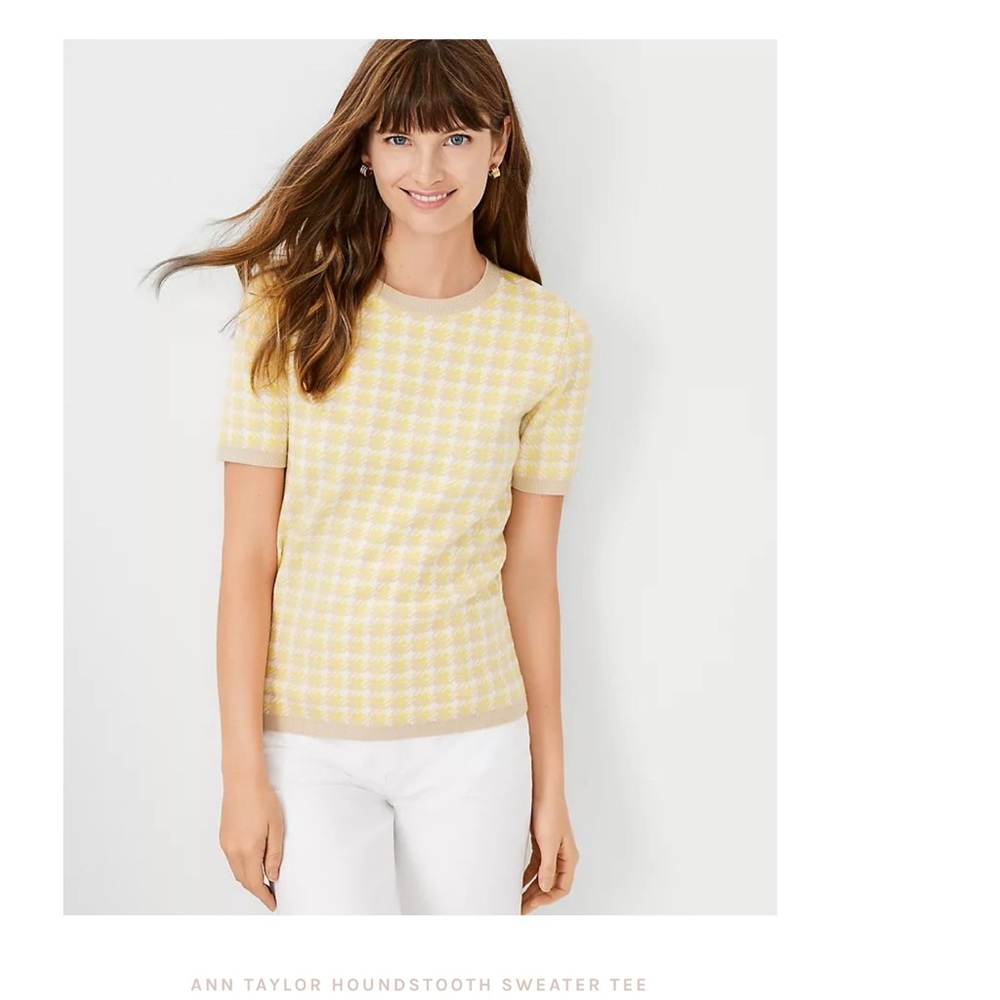 Ann Taylor Houndstooth Sweater Tee Size Medium